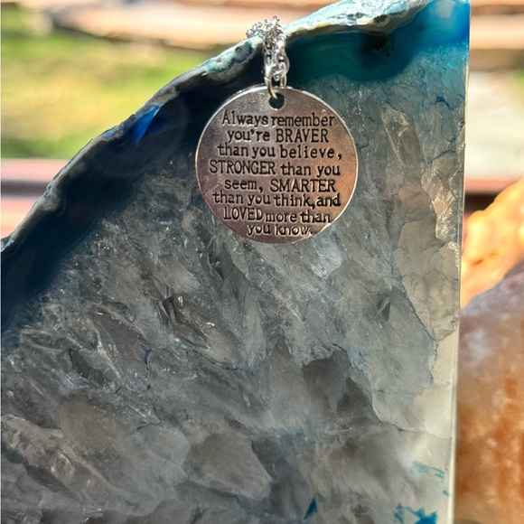 “Always Remember You’re Braver than You Believe…” Winnie the Pooh Necklace - Picture 2 of 10